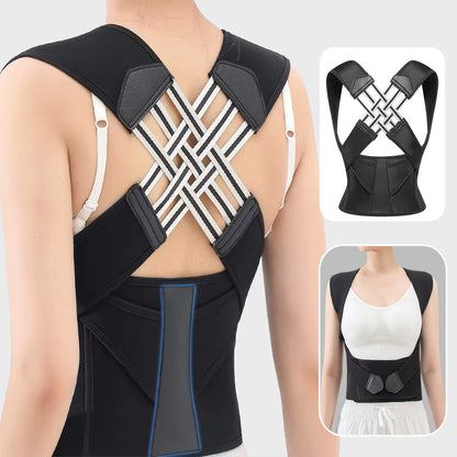 Black Posture Corrector Brace for Women Breathable Elastic Back Posture Correction Belt Adjustable Shoulder for Students